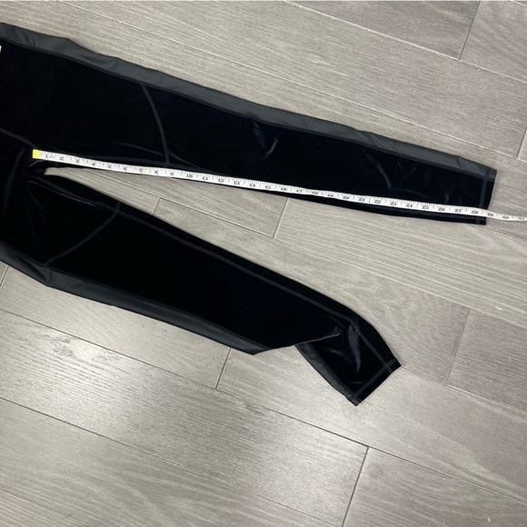 Sweaty Betty Velvet High Waisted Rise Leggings Side Stipe Velour Pants Black S - Picture 15 of 16
